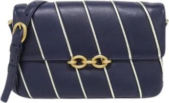 Saint Laurent Pre-owned Le Maillon Leren Schoudertas - Dames - Vintage Schoudertas - Blauw - ONE Size - Leer - Vintage