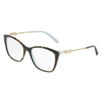 Tiffany & Co. Havana Turquoise Eyewear Frames - Dames - Brillen - Veelkleurig - 54 MM - Accessoires