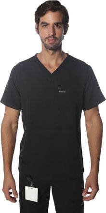 Members Only Manchester 3-Pocket Scrub Top in Black at Nordstrom, Size Xx-Large