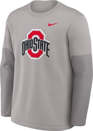 Nike Ohio State Sideline Coach Nike Mens Therma-FIT College Long-Sleeve T-Shirt in Grey | 03BR0DPTOH-6P4