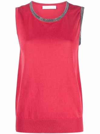 Fabiana Filippi embellished fine-knit tank top - Red