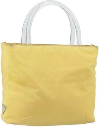 Prada Pre-owned Tote Bags, female, Yellow, Size: ONE SIZE Pre-owned Vintage Nylon Tote