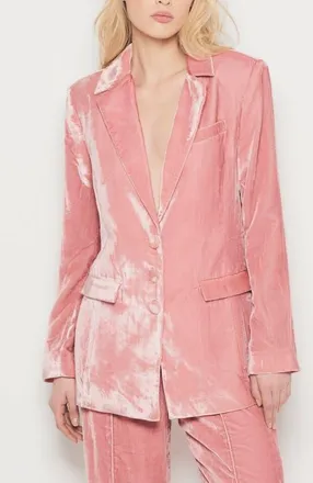 AS by DF Fiona Velvet Boyfriend Blazer in Blush Pink at Nordstrom, Size X-Small