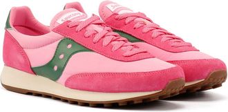 Saucony Unisex Trainer 80 Pink/Forest Trainers Suede - Size UK 10