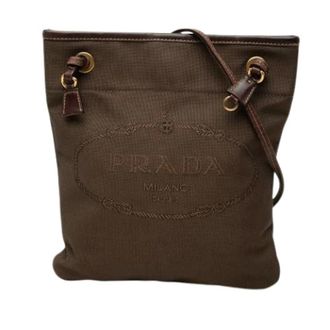 Prada Pre-owned Canvas Crossbody Bag - Dames - Pre-owned - Bruin - Maat: ONE Size