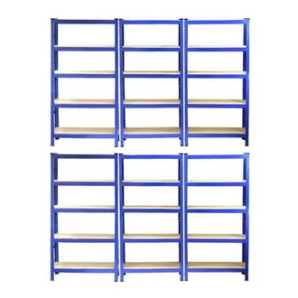 MonsterShop Monster Racking T-Rax Heavy Duty Shelving Units, Blue, 75cm W, 30cm D in Blue