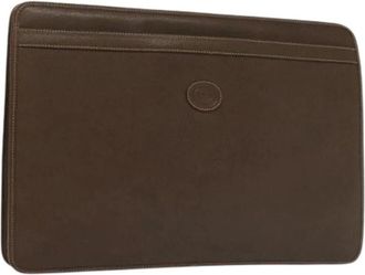 Gucci Pre-owned Clutches, female, Brown, Size: ONE SIZE Pre-owned Leather Clutch