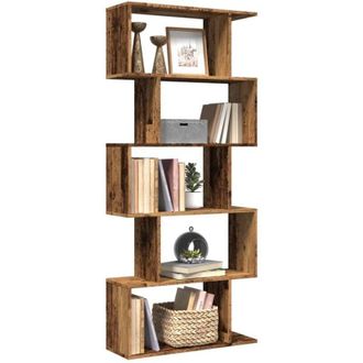 vidaXL Vidaxl - Libreria Divisorio 5Ripiani Legno Antico 70x24x161cm Truciolato