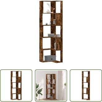 vidaXL Libreria a 5 ripiani - Libreria Angolare 5Ripiani Rovere Fumo 50x50x179 cm Multistrato