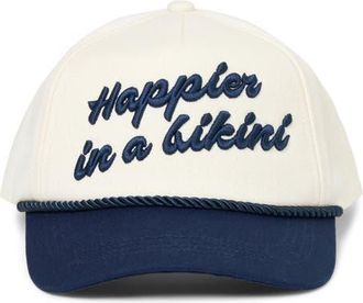 L*Space Newport Cotton Baseball Cap in Midnight/Cream at Nordstrom