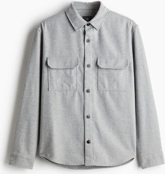 H&M Gefilztes Overshirt in Regular Fit - Grau