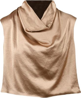 Liviana Conti Dames, Tops, Beige, Maat: XS Satijn