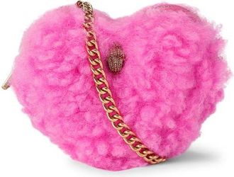 Kurt Geiger Micro Heart Leather Crossbody Bag in Pink at Nordstrom