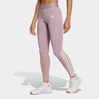 adidas Trainingstights ADIDAS PERFORMANCE HYGLM 1/1 L, Damen, Gr. XL, N-Gr, lila (preloved fig, wei&szlig;), Obermaterial: 85% Polyester, 15% Elasthan, Hosen Train