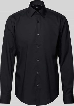 HUGO BOSS Slim Fit Businesshemd aus Popeline mit Stretch-Anteil in Black, Größe 39