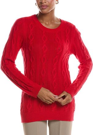 St. John Cable Knit Cashmere-Blend Sweater
