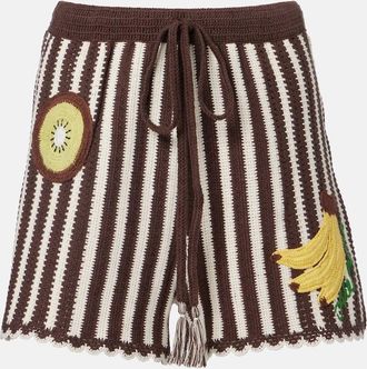 Alemais Al&eacute;mais Sundae crochet embroidered cotton shorts