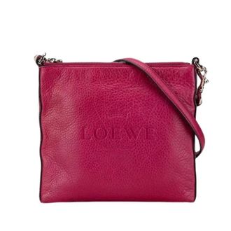 Loewe Pre-owned Cross Body Bags, female, Pink, Size: ONE SIZE Pre-owned Leather Shoulder Bag