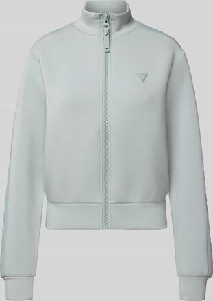 Guess Sweatjacke mit Label-Applikation Modell NEW ALLIE in Mittelgrau, Größe XS