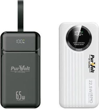 Pursonic PurVolt 40,000mAh Power Bank + LED Fast Charging Power Bank in Black at Nordstrom