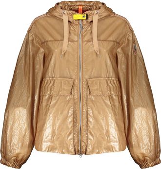 Parajumpers Lightweight Beige Jacket With Adjustable Hood Elegant