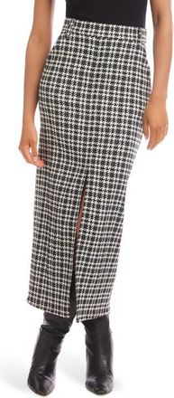 Fifteen Twenty Elyce Front Slit Midi Skirt in Plaid at Nordstrom, Size 6