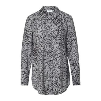 Comma Shirt met dierenprint - Dames - Blouses & Shirts - Grijs - Maat: XS