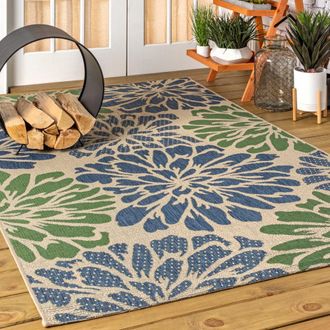 Jonathan Y Designs Zinnia Modern Floral Textured Weave Indoor/Outdoor Area Rug