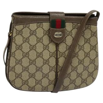 Gucci Pre-owned Leather gucci-bags - Dames - Vintage Schoudertas - Beige - ONE Size - Leer - Vintage