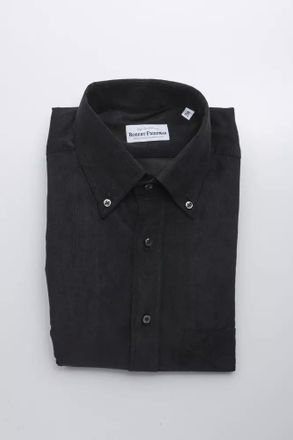 Robert Friedman Black Cotton Men Mens Shirt