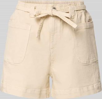 Jake*s Casual Shorts mit aufgesetzten Taschen und Bindeg&uuml;rtel in Beige, Gr&ouml;&szlig;e 38