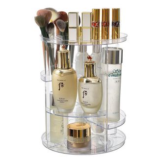 OEM 1 Caja De Almacenamiento, Acr&iacute;lico, Bandeja Giratoria, Transparente, L&aacute;piz Labial, Cuidado De La Piel, Escritorio