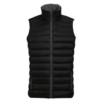 SOLS Heren Wave Gevoerde Waterafstotende Bodywarmer/Gilet (Zwart)