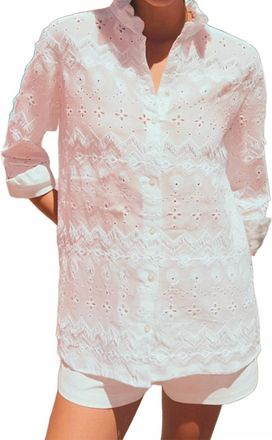 Vilagallo Bordado Eyelet Embroidered Shirt In White