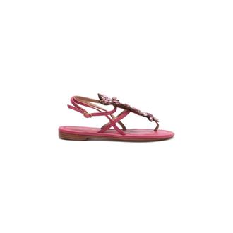 Maliparmi Flat Sandals, female, Pink, Size: 11 US Shiny Butterfly Sandal