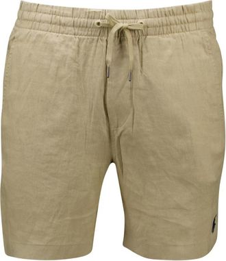 Polo Ralph Lauren Korte Broeken, Heren, Beige, XL, Linnen, Beige Classic Fit Linnen Shorts