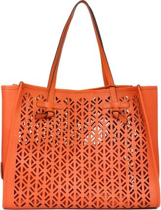 Gianni Chiarini Tassen, Dames, Rood, ONE Size, Leer, Koraalrode Leren Schoudertas
