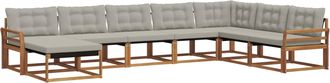 vidaXL Conjunto De Sof&aacute;s De Exterior 8 Uds. Gris Natural Y Claro Vidaxl