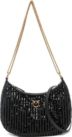 Pinko mini Half Moon sequinned shoulder bag - women - Polyester - One Size - Black
