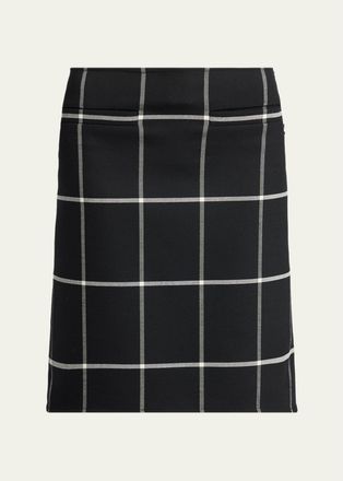 Courr&egrave;ges Checked Knee-Length Skirt