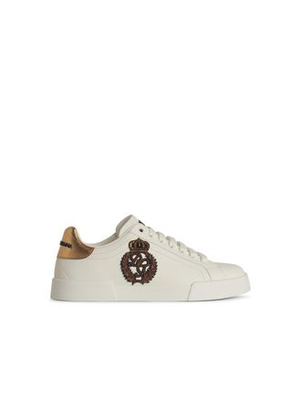 Dolce & Gabbana Portofino White Lear Sneakers