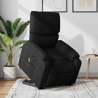 vidaXL Vidaxl - Sill&oacute;n De Masaje El&eacute;ctrico Reclinable Elevable Tela Negro