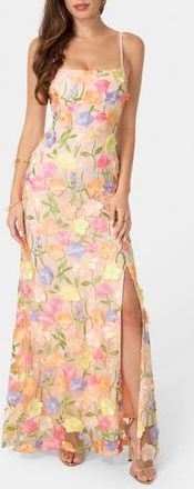 Bebe Floral Embroidered Gown in Multi at Nordstrom Rack, Size X-Large