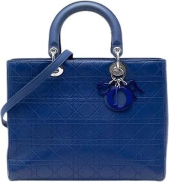 Dior Pre-owned Lady Dior Handtas - Dames - Vintage Handtas - Blauw - ONE Size - Leer - Vintage