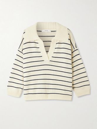Frame Denim Pullover In Misto Cotone A Righe The Striped Easy - Crema