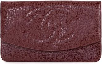 Chanel Brown Grained Calfskin Long Wallet (Bi-Fold) (Pre-Owned)