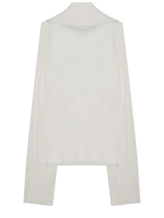 Alberta Ferretti Cropped Open Front Chiffon Top