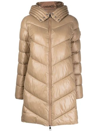 BOSS funnel-neck quilted raincoat - women - Recycled Polyamide/Recycled Polyester/Polyamide/Polyester - 36 - Neutrals