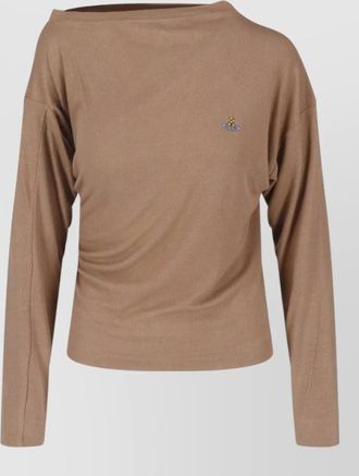 Vivienne Westwood ribbed asymmetric long-sleeve boat neck top