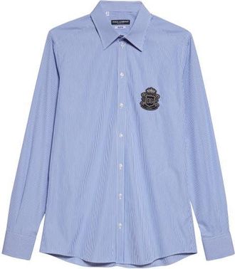 Dolce & Gabbana Striped Marini Button-Up Shirt in Rigato at Nordstrom, Size 37